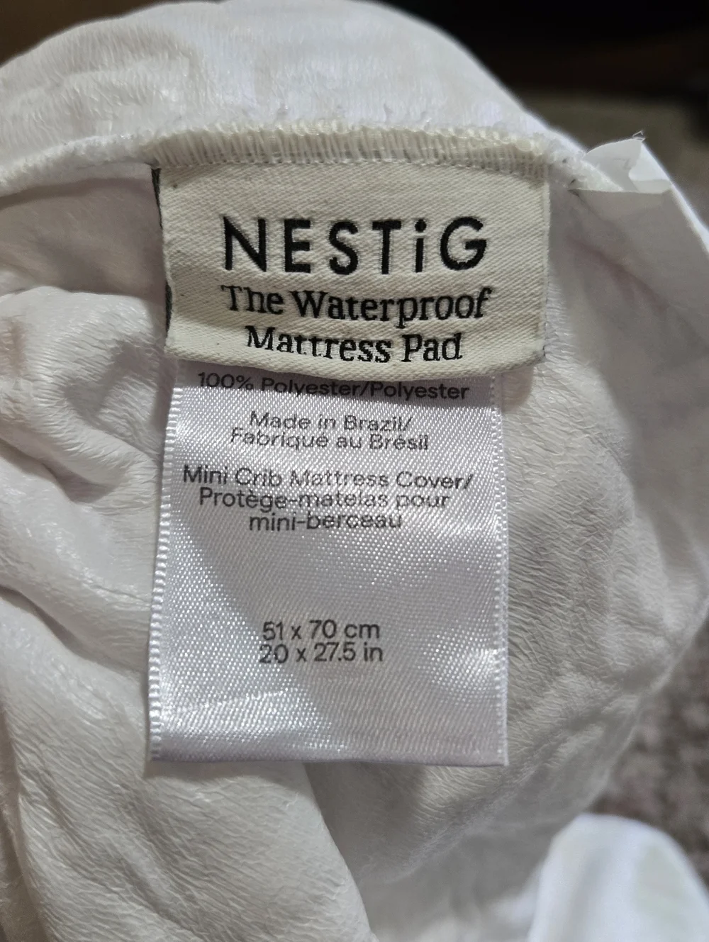 Set Of 2 Nestig Mini Crib Matress Waterproof Covers - Picture 2 of 2